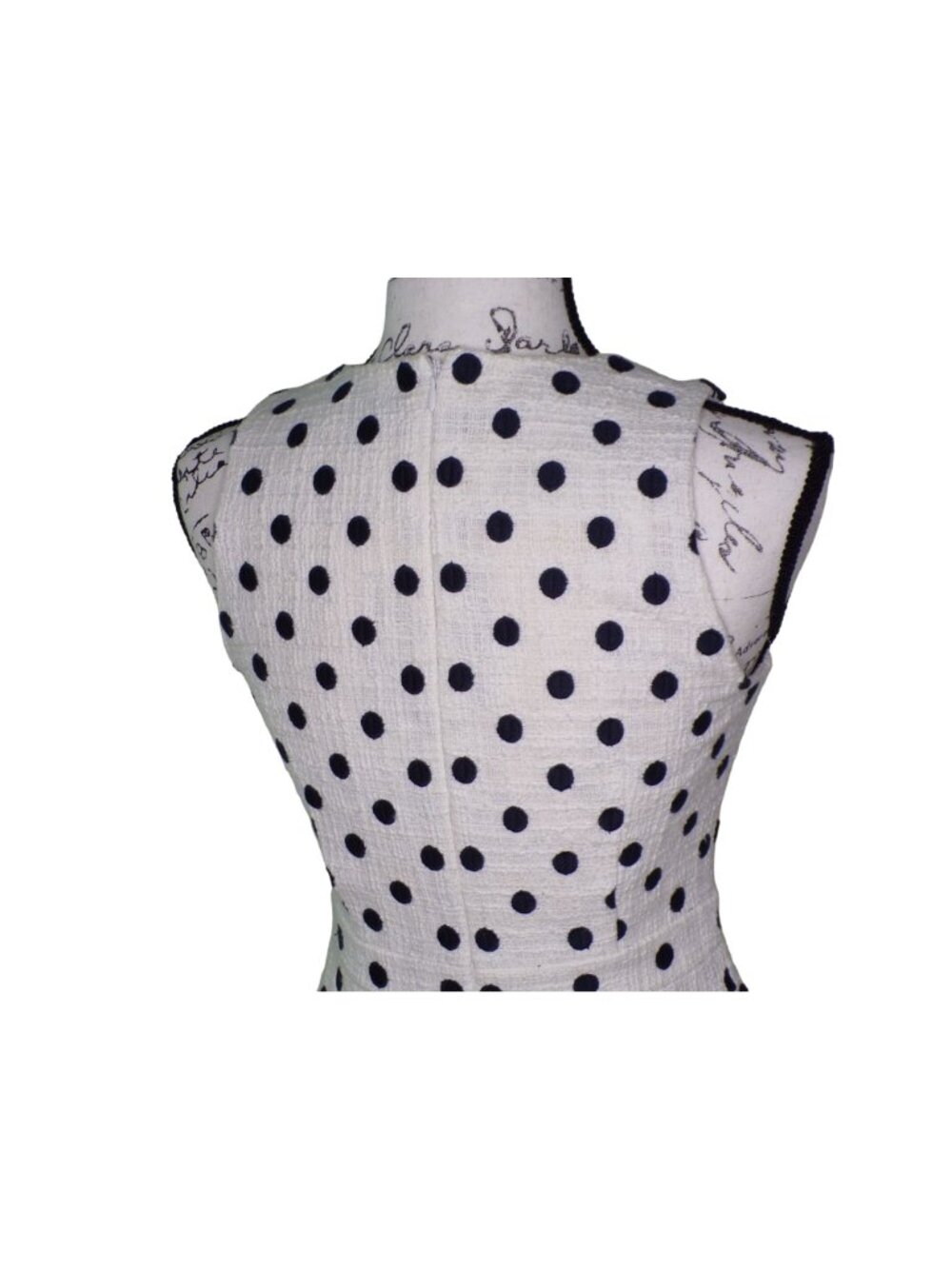 πJ CREW Polka Dot Textured Sheath Dress Black White Size 0 #G3726 - Picture 6 of 11
